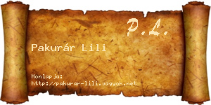 Pakurár Lili névjegykártya