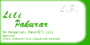 lili pakurar business card